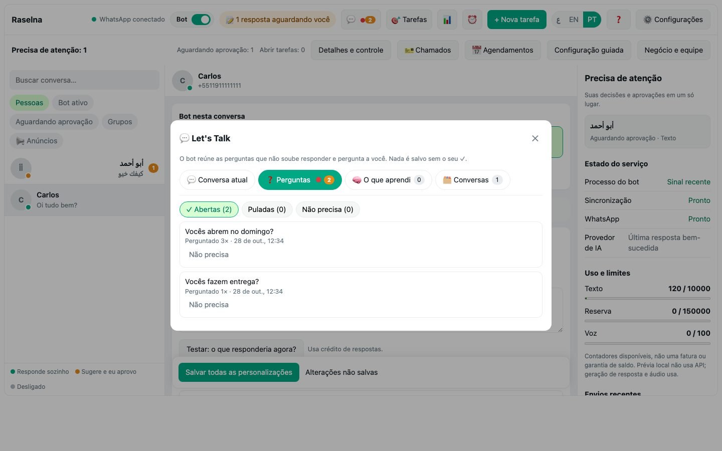 6. Let's Talk: ensine seu assistente